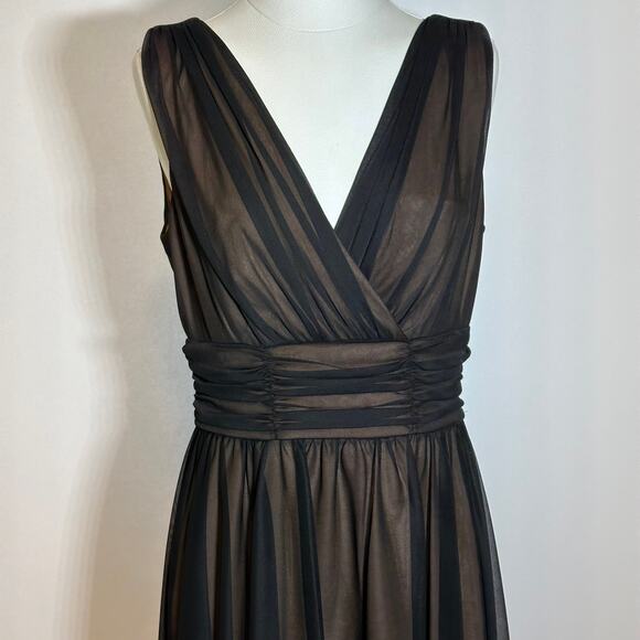 NWD Connected Apparel Black Chiffon Sleeveless Midi Dress Formal Womens Size 10 - Picture 2 of 12